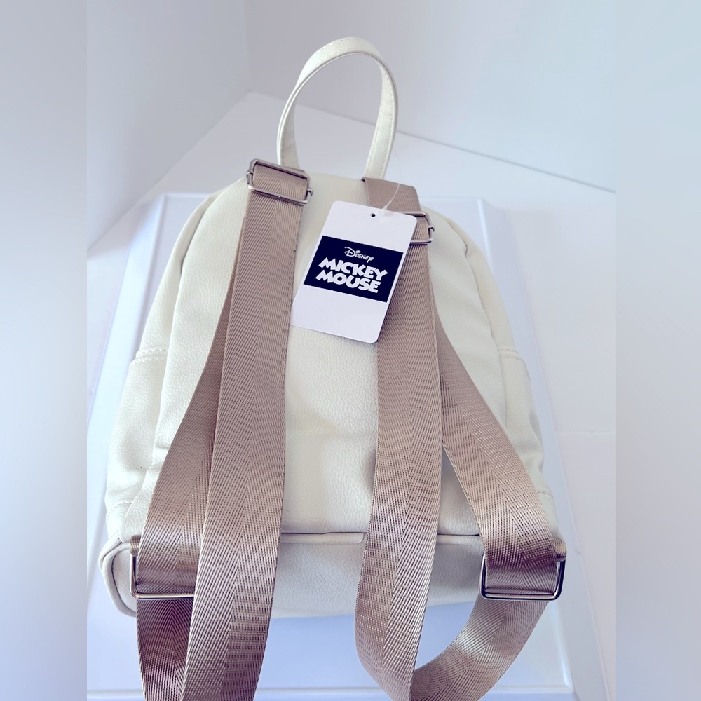 Adorable Khaki and Cream Mickey Mouse Backpack with Iconic Ears.  New with Tags. - Picture 13 of 14